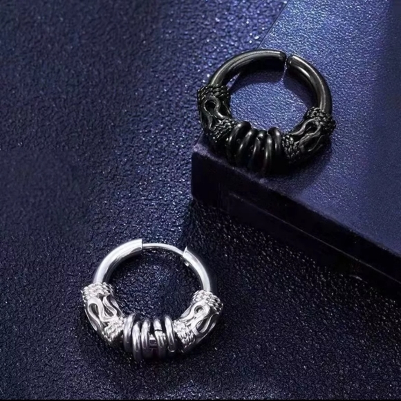 1 Piece Hoop Mens Earrings Small Circle Hip Hop - Picture 5 of 13